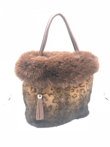 Mink handbag with Fox rim